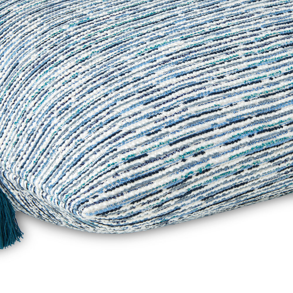 Blue and White Striped Coastal Pillow