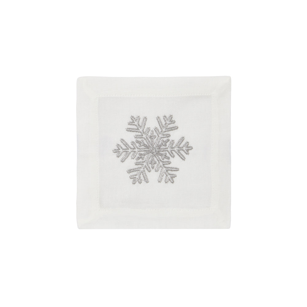 Snowflake Cocktail Napkins S/4